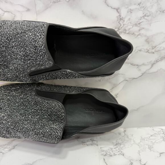 Vince. Women's Slip On Shoes sz 10 Wool Silk Leather Gray 25-OO - Picture 10 of 10
